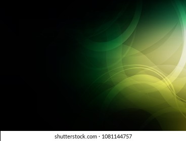 Dark Green vector background with abstract lines. Colorful illustration in abstract marble style with gradient. Textured wave pattern for backgrounds.