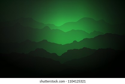 Dark Green vector background with abstract circles. Creative geometric illustration in mountain style with gradient. The elegant pattern for brand book.