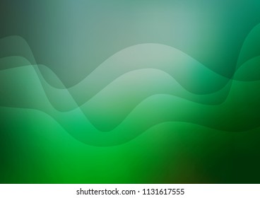 Dark Green vector background with abstract lines. Glitter abstract illustration with wry lines. New composition for your brand book.