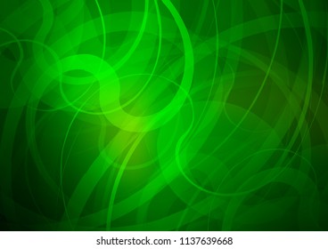 Dark Green vector background with abstract lines. Modern gradient abstract illustration with bandy lines. Brand new design for your ads, poster, banner.