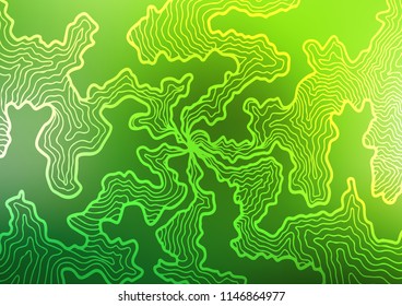 Dark Green vector background with abstract lines. A sample with blurred bubble shapes. The best blurred design for your business.