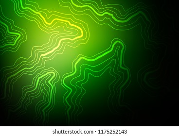 Dark Green vector background with abstract lines. Blurred geometric sample with gradient bubbles.  A completely new marble design for your business.