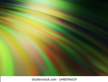 Dark Green vector background with abstract lines. Creative illustration in halftone marble style with gradient. The template for cell phone backgrounds.