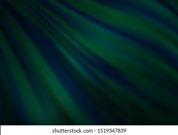 Dark Green vector background with abstract lines. Glitter abstract illustration with wry lines. A completely new marble design for your business.