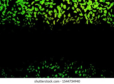 Dark Green vector background with abstract forms. Illustration with colorful gradient shapes in abstract style. Modern design for your business card.