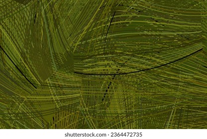 Dark Green vector background with abstract shapes.