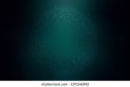 Dark Green vector background with astronomical stars. Blurred decorative design in simple style with galaxy stars. Template for cosmic backgrounds.