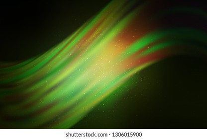 Dark Green vector background with astronomical stars. Blurred decorative design in simple style with galaxy stars. Smart design for your business advert.