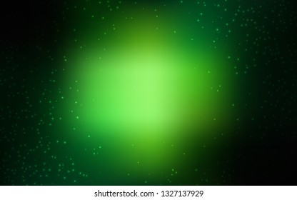 Dark Green vector background with astronomical stars. Glitter abstract illustration with colorful cosmic stars. Pattern for astrology websites.