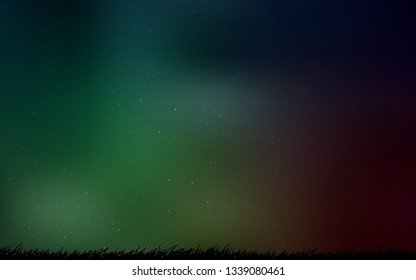 Dark Green vector background with astronomical stars. Shining colored illustration with bright astronomical stars. Pattern for futuristic ad, booklets.