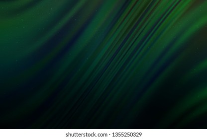 Dark Green vector background with astronomical stars. Blurred decorative design in simple style with galaxy stars. Template for cosmic backgrounds.