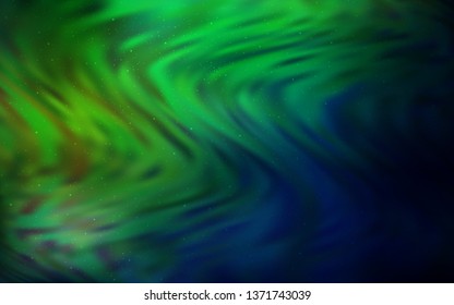 Dark Green vector background with astronomical stars. Blurred decorative design in simple style with galaxy stars. Pattern for futuristic ad, booklets.