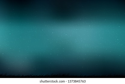 Dark Green vector background with astronomical stars. Space stars on blurred abstract background with gradient. Pattern for astrology websites.