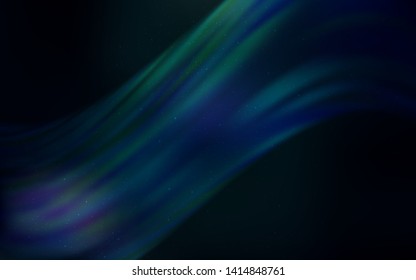 Dark Green vector background with astronomical stars. Space stars on blurred abstract background with gradient. Smart design for your business advert.
