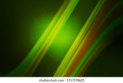 Dark Green vector background with astronomical stars. Glitter abstract illustration with colorful cosmic stars. Pattern for astronomy websites.