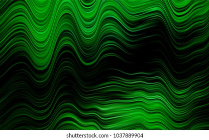 Dark Green vector background with bent lines. Creative illustration in halftone marble style with gradient. Marble style for your business design.