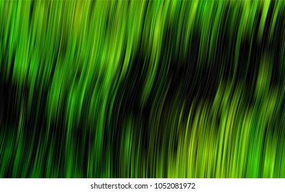 Dark Green vector background with bent ribbons. Shining illustration, which consist of blurred lines, circles. A completely new marble design for your business.