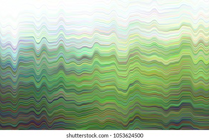 Dark Green vector background with bent lines. Creative illustration in halftone marble style with gradient. A new texture for your  ad, booklets, leaflets.