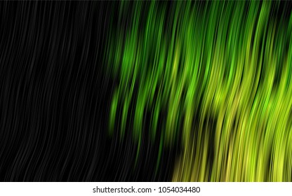 Dark Green vector background with bent ribbons. Colorful abstract illustration with gradient lines. Pattern for your business design.
