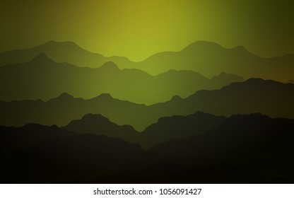 Dark Green vector background with bent lines. Creative illustration in halftone mountain style with gradient. A completely new template for your business design.