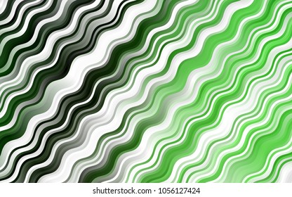 Dark Green vector background with bent lines. Modern gradient abstract illustration with bandy lines. A completely new template for your business design.