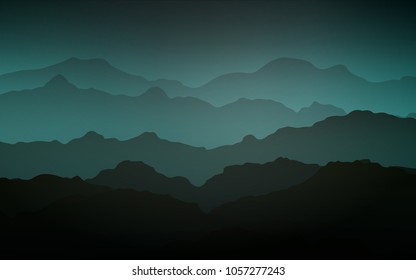 Dark Green vector background with bent ribbons. Modern gradient abstract illustration with bandy lines. The template for cell phone backgrounds.