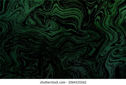 Dark Green vector background with bent ribbons. Blurred geometric sample with gradient bubbles.  A completely new template for your business design.