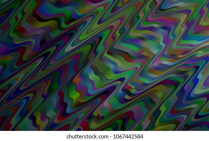 Dark Green vector background with bent ribbons. Geometric illustration in marble style with gradient.  A completely new template for your business design.