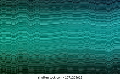 Dark Green vector background with bent lines. Blurred geometric sample with gradient bubbles.  A completely new marble design for your business.