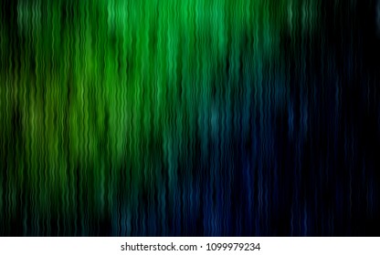 Dark Green vector background with bent ribbons. A vague circumflex abstract illustration with gradient. A new texture for your  ad, booklets, leaflets.
