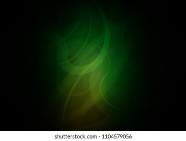 Dark Green vector background with bent lines. Glitter abstract illustration with wry lines. A completely new template for your business design.