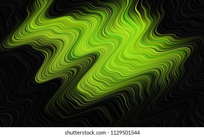 Dark Green vector background with bent ribbons. Colorful abstract illustration with gradient lines. Brand new design for your ads, poster, banner.