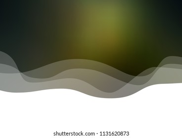 Dark Green vector background with bent ribbons. Shining illustration, which consist of blurred lines, circles. Marble design for your web site.