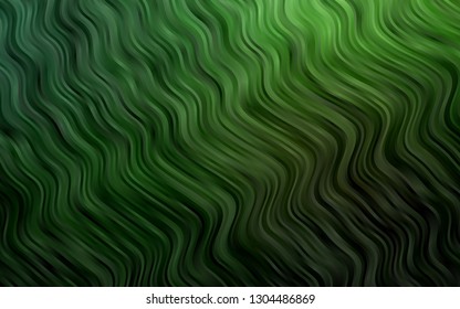 Dark Green vector background with bent ribbons. Colorful illustration in abstract marble style with gradient. Textured wave pattern for backgrounds.