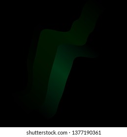 Dark Green vector background with bent lines. Abstract gradient illustration with wry lines. Design for your business promotion.