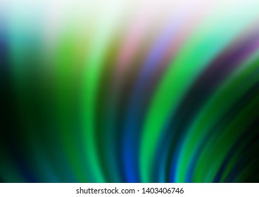 Dark Green vector background with bent ribbons. Geometric illustration in marble style with gradient.  New composition for your brand book.