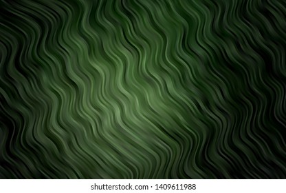 Dark Green vector background with bent lines. Geometric illustration in marble style with gradient.  The elegant pattern for brand book.