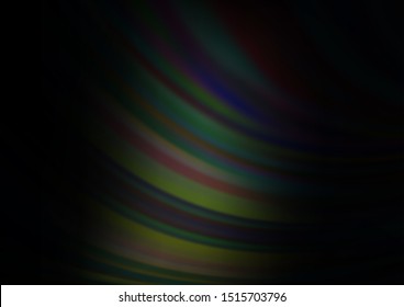 Dark Green vector background with bent ribbons. Glitter abstract illustration with wry lines. A new texture for your  ad, booklets, leaflets.