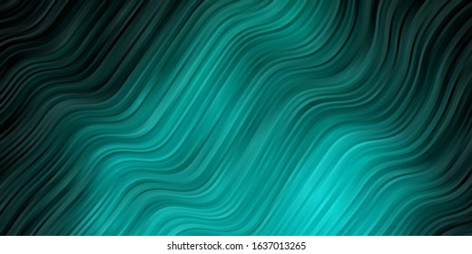 Dark Green vector background with bent lines. Gradient illustration in simple style with bows. Template for cellphones.