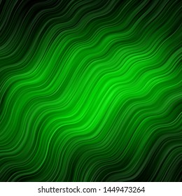 Dark Green vector background with bows. Colorful illustration with curved lines. Pattern for websites, landing pages.