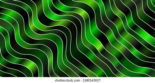 Dark Green vector background with bows. Colorful abstract illustration with gradient curves. Pattern for booklets, leaflets.