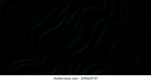 Dark Green vector background with bows. Colorful geometric sample with gradient curves.  Smart design for your promotions.