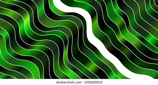 Dark Green vector background with bows. Colorful abstract illustration with gradient curves. Pattern for booklets, leaflets.