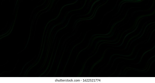 Dark Green vector background with bows. Abstract gradient illustration with wry lines. Pattern for commercials, ads.