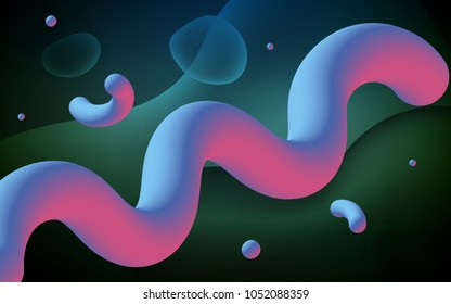 Dark Green vector background with bubble shapes. Geometric illustration in memphis style with gradient.  The best blurred design for your business.