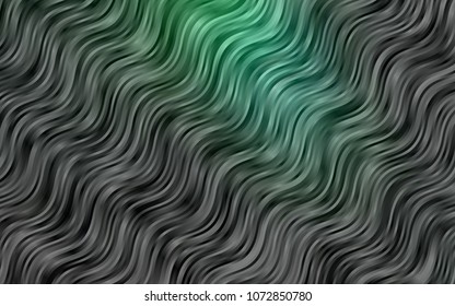 Dark Green vector background with bubble shapes. Modern gradient abstract illustration with bandy lines. The elegant pattern for brand book.
