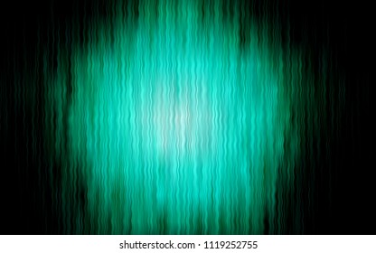 Dark Green vector background with bubble shapes. Modern gradient abstract illustration with bandy lines. Textured wave pattern for backgrounds.