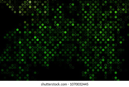 Dark Green vector  background with bubbles. Illustration with set of shining colorful abstract circles. New design for ad, poster, banner of your website.