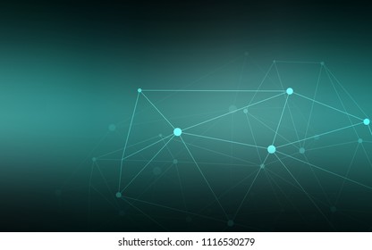 Dark Green vector background with bubbles, lines. Illustration with set of colorful abstract circles and lines. Beautiful design for your business advert.