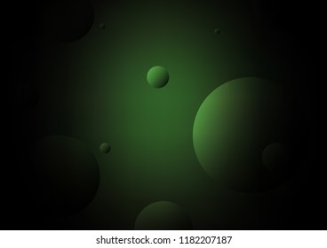 Dark Green vector background with bubbles. Beautiful colored illustration with blurred circles in nature style. Completely new template for your brand book.